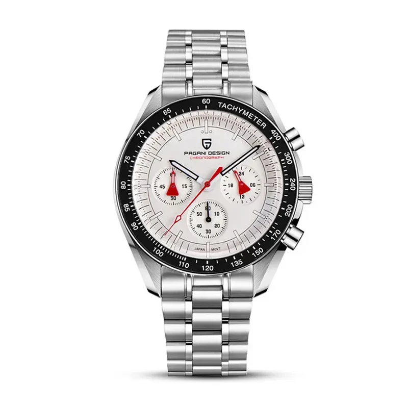 Pagani Design PD-1701 Speedmaster Chronograph White Dial Men's Watch
